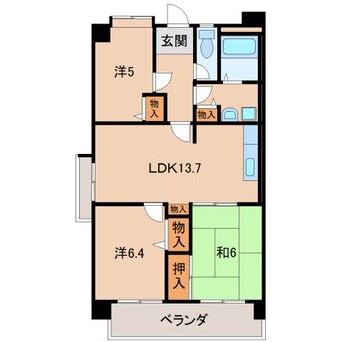 間取図 グランディール山十