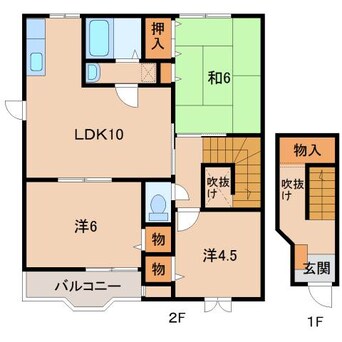 間取図 和歌山線/田井ノ瀬駅 徒歩26分 2階 築27年