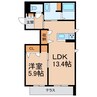 フォンテーヌ西紺屋 1LDKの間取り