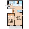 フォンテーヌ西紺屋 1LDKの間取り