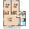 コーラル・ヒル 2LDKの間取り