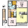 EAST VILLAGE 2020 2LDKの間取り