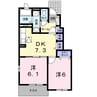 ラゴーア・アネシスⅤ 2DKの間取り