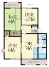 グリーンフルパレ 3DKの間取り