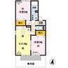 ハイツミモザ B棟 2DKの間取り