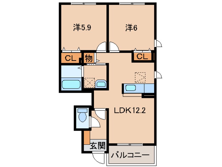 間取図 ミッテ・ドルフ西国分Ⅲ