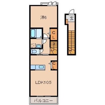 間取図 和歌山電鉄貴志川線/交通センター前駅 徒歩13分 2階 築8年
