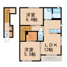 シャーメゾン岸宮 2LDKの間取り