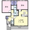 和歌山線/千旦駅 徒歩8分 1階 築18年 2LDKの間取り