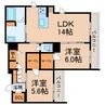 阪和線・羽衣線/和歌山駅 徒歩16分 3階 築浅 2LDKの間取り