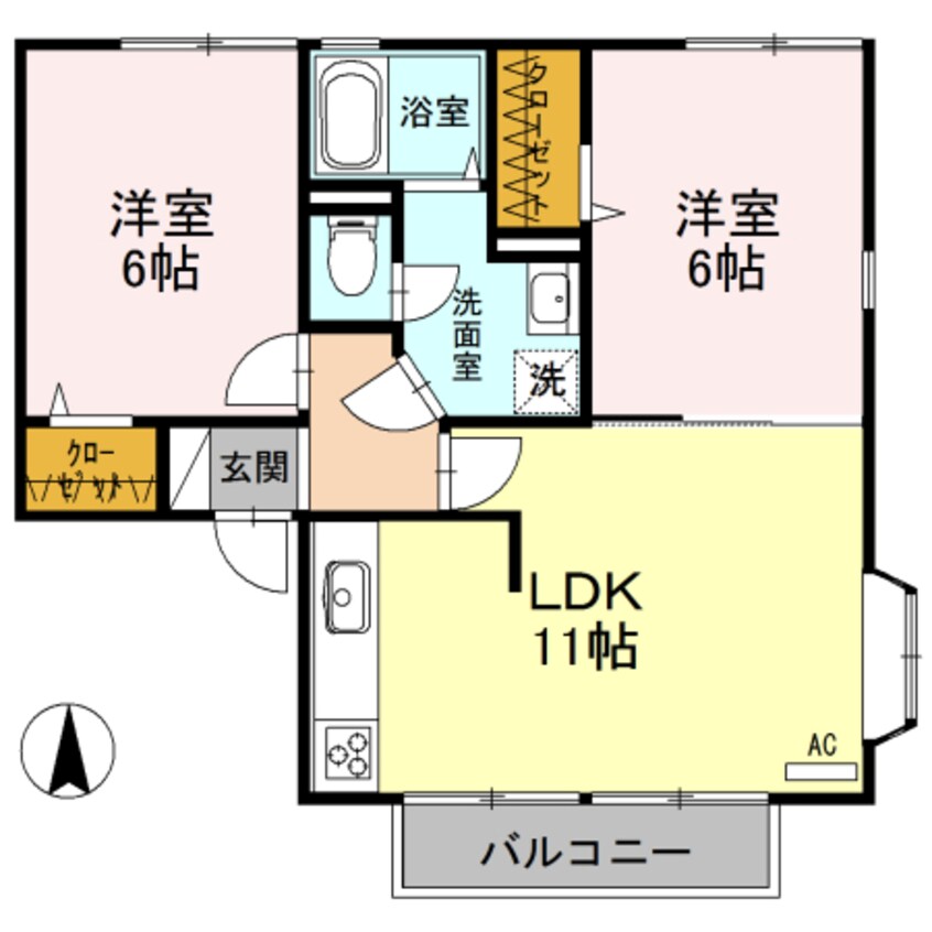 間取図 和歌山電鉄貴志川線/神前駅 徒歩14分 2階 築28年