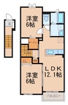 和歌山線/田井ノ瀬駅 徒歩25分 2階 築5年 2LDKの間取り