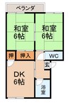 プレジール鳴神 2DKの間取り