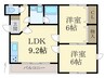 薗村マンション 2LDKの間取り