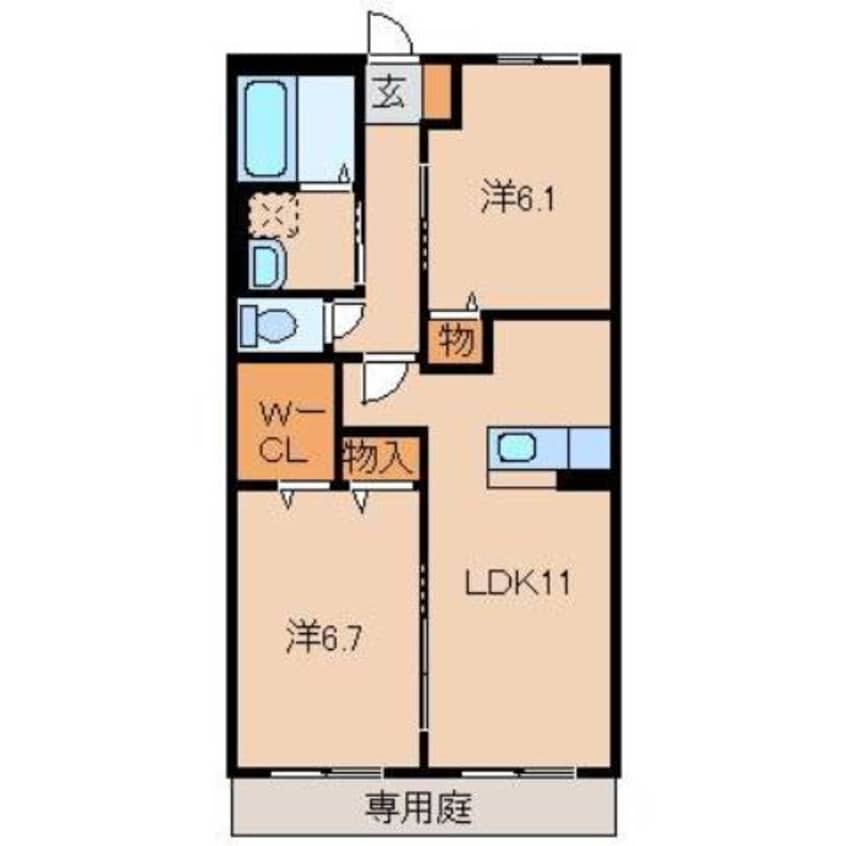 間取図 阪和線・羽衣線/紀伊駅 バス8分池の川下車:停歩1分 1階 築9年