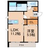 ベレオ山蔭丁 1LDKの間取り