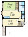 シャンティイ田中町 2DKの間取り