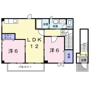 間取図 阪和線・羽衣線/和歌山駅 徒歩23分 2階 築24年