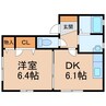 フォーレス・ノベル 1DKの間取り