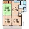 グリーンルーフ 3DKの間取り