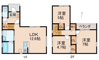 間取図 シアラ新中島Ⅳ A・B号