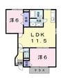 アルカディアⅢ 2LDKの間取り