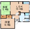 ガーデンハイツ箕島 2LDKの間取り