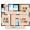 シャーメゾンソレイユ 2LDKの間取り