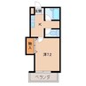 レーベン木広 1Kの間取り