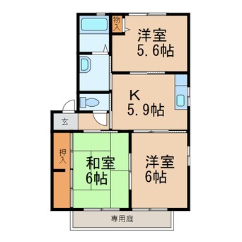 間取図 和歌山電鉄貴志川線/吉礼駅 徒歩1分 1階 築23年