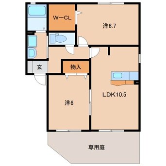 間取図 きのくに線・紀勢本線/宮前駅 徒歩14分 1階 築21年