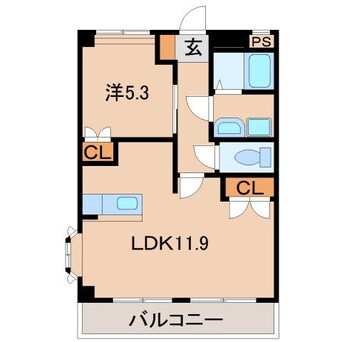 間取図 和歌山線/田井ノ瀬駅 徒歩11分 2階 築14年