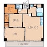 野島ビル 2LDKの間取り