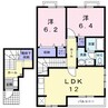 セーリウス梅原Ⅱ 2LDKの間取り