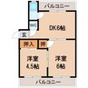 マンション和歌山 2DKの間取り