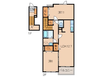 間取図 パストラルコート岩出Ⅱ