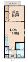 フジパレス和歌山木広サウス 1LDKの間取り