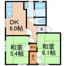 フレグランスＴ．Ｋ． 2DKの間取り