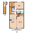 グランモア ミヤビ 2DKの間取り
