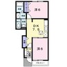 パラッツオ雲雀 2DKの間取り