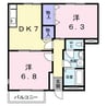 フリーデ・ヴァルト 2DKの間取り
