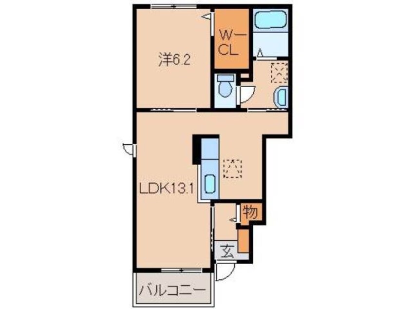 間取図 阪和線・羽衣線/紀伊中ノ島駅 徒歩14分 1階 築8年
