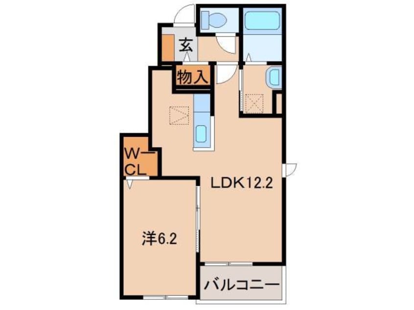 間取図 阪和線・羽衣線/紀伊中ノ島駅 徒歩27分 1階 築6年