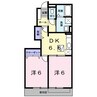 エスト ヴァン 2DKの間取り