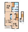 グレイスフル　ハーモニーⅡ 2LDKの間取り