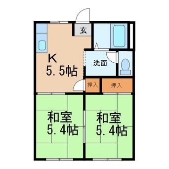 間取図 南海本線/和歌山市駅 バス20分四ヶ郷下車:停歩4分 1階 築39年
