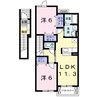 カノンⅠ 2LDKの間取り