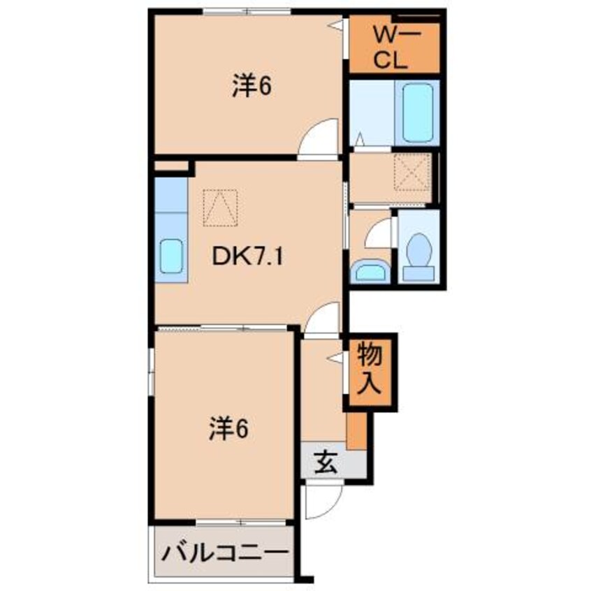 間取図 和歌山線/布施屋駅 徒歩15分 1階 築13年