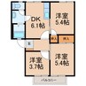ディアスコスモ 3DKの間取り
