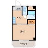 アンビアンテ田中町 1Kの間取り